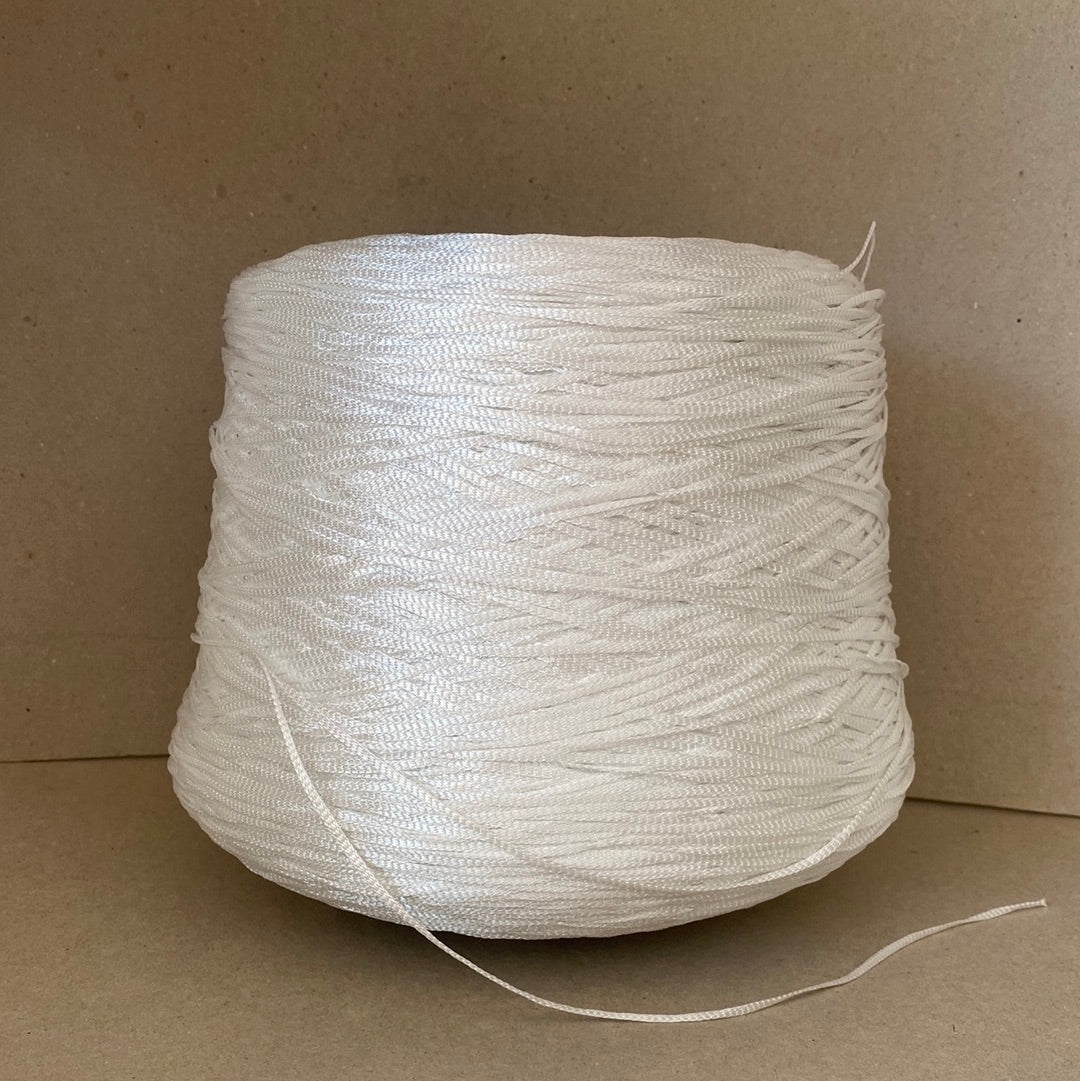 Shiny Knitted Tape - White China